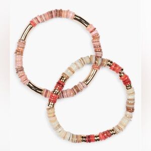 NORDSTROM Rack Set of 2 Heshi Shell Beaded Stretch Bracelets - NWT
